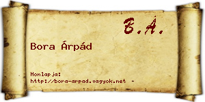 Bora Árpád névjegykártya
