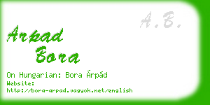 arpad bora business card